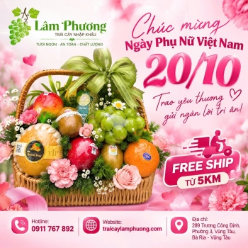 Giỏ Trái Cây 20/10 Tại Vũng Tàu Đẹp, Sang Trọng | Lâm Phương