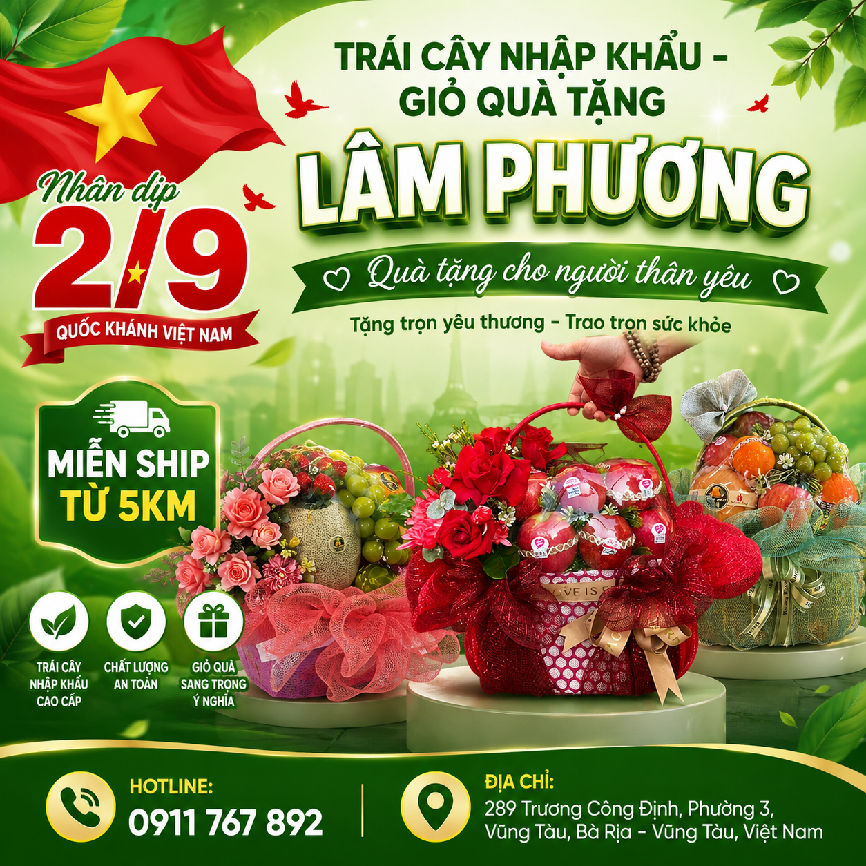 giỏ trái cây chất lượng tại Vũng Tàu