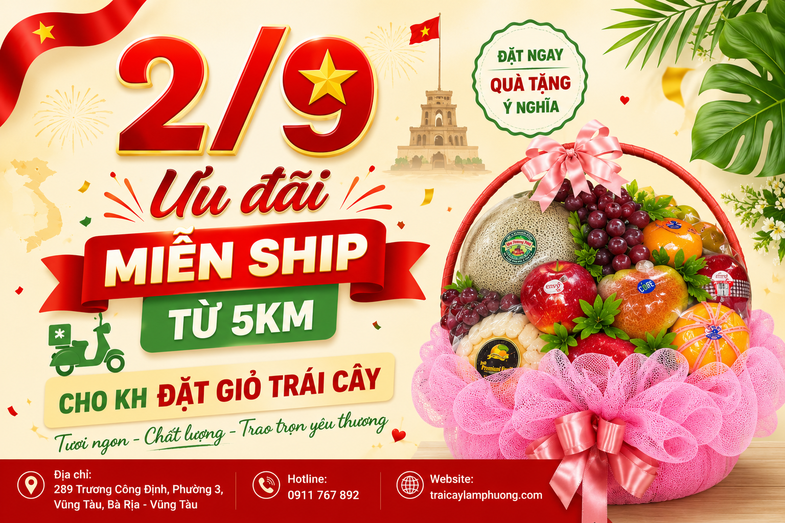 giỏ trái cây chất lượng tại Vũng Tàu